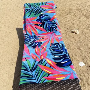 Custom 100% Cotton Reactive Printing Beach Towel Super Absorbent Oversize Large Beach Towels Blanket for Travel