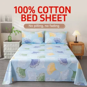 Custom 100% Cotton Sheet Fitted Flat Sheets Bedsheets Sets Queen Size King Size Flat Sheets Queen Size Super Soft