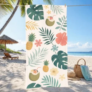 Custom 100% Cotton Terry Luxury Cabana Beach Towel Eco Friendly Logo Print Large Oversized Absorbent Pool Hotel Resort