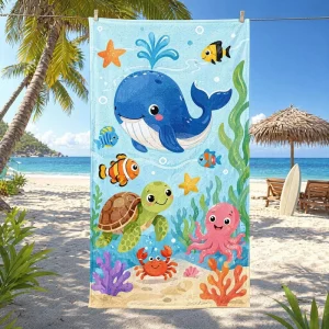 Custom 100% Cotton Terry Luxury Oversized Eco Friendly Beach Towel Logo Reactive Print Absorbent Soft Hotel Resort