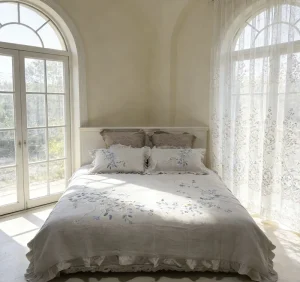 Custom 100% Hemp 4Pcs Bed Set With Bed Skirt Heavy Machine Embroidery Soft Dry Antibacterial Home Textil