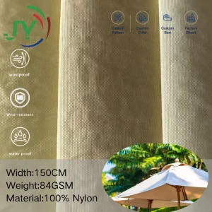 Custom 100% Nylon 70D 84GSM Woven Crinkle Fabric Waterproof Anti-Static Lightweight For Outdoor Jackets Tent Umbrella