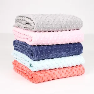 Custom 100% Polyester Dot Minky Soft Baby Blankets Baby Fleece Plain Security Blanket Fleece Others Blanket