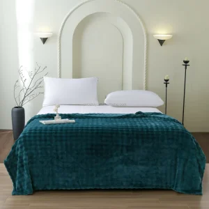 Custom 100% Polyester Jacquard Stripe Flannel Raschel Blanket Luxury Home Decor Vegan Jacquard Stripe Flannel Blanket