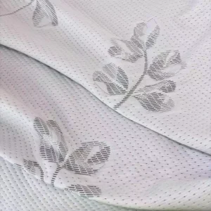 Custom 100% Polyester Tricot Jacquard Stretch Tear Resistant Home Textile Soft Leaf Floral Pattern Factory Mattress Cover Fabric