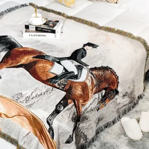 Custom 130*160cm Jacquard Woven Animal Floral Dot Plant Pattern Four Seasons Blanket for Picnic Camping Outdoor Adventures