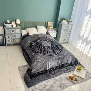 Custom 200x240cm 6 kg 12kg Three Thickened Thick Printed Korean Style 2 Ply Throw Raschel Blankets