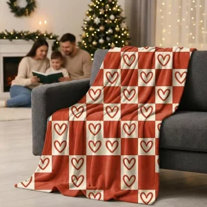 Custom 280GSM Flannel Fleece Throw Blanket with Dot & Character Patterns Soft Warm Autumn Home Use Factory Price