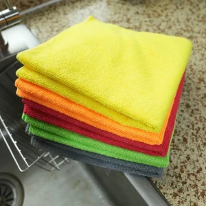 Custom 300gsm Eco Friendly Antimicrobial Plush Microfiber Cloth Quick Dry Woven Towels Detailing Home Cleaning Premium