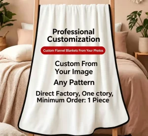 Custom 350GSM Flannel Blanket with High Definition Digital 3D Printing and Neatly Finished Edges Ideal for Napping and Sofa Use
