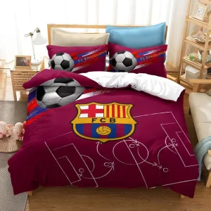 Custom 3D Football Themed 100% Cotton Bedding Set Boys Sports Printed Duvet Cover Pillowcases Custom