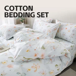 Custom 4 Pcs Bed Sheet Duvet Cover 100% Cotton Bedding Set King Size Queen Size Full Sheets Sets Super Soft Luxury