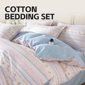 Custom 4 Pcs Bed Sheet Duvet Cover 100% Cotton Bedding Set King Size Queen Size Full Sheets Sets Super Soft Luxury