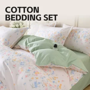 Custom 4 Pcs Bed Sheet Duvet Cover 100% Cotton Bedding Set King Size Queen Size Full Sheets Sets Super Soft Luxury