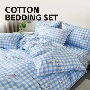 Custom 4 Pcs Bed Sheet Duvet Cover 100% Cotton Bedding Set King Size Queen Size Full Sheets Sets Super Soft Luxury