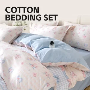 Custom 4 Pcs Bed Sheet Duvet Cover 100% Cotton Bedding Set King Size Queen Size Full Sheets Sets Super Soft Luxury