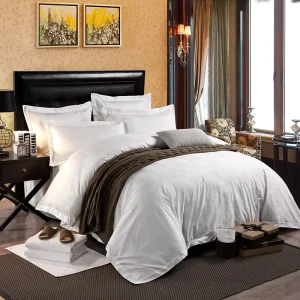 Custom 4pcs King Size 100% Cotton Pure White Duvet Cover Hotel Bedding Cotton Sheet Sets