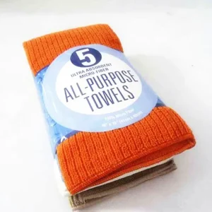 Custom 5 Pack 16”X19” All-Purpose 100% Polyester Microfiber Knitted Quick-Dry Kitchen Towels