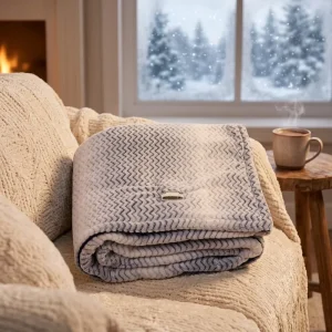 Custom 5-Switch Electric Heated Throw Blanket Soft Knitted Machine Washable for Home & Picnic Use