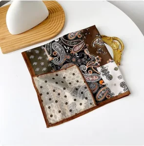 Custom 55*55cm Cotton Square Bandana Neck Scarf for Decoration Versatile Small Square Scarf for Commuting Daily Use
