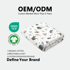 Custom 6 Layers Muslim Newborn Swaddles Soft 100% Cotton Blankets Gauze Infant Wrap Sleeping Bedding Baby Muslin Swaddle Blanket