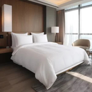 Custom 60*60S 100% Cotton 300TC Sateen Hotel Linen Duvet Cover Bedsheet Bedding Set