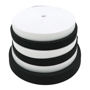 Custom 6mm 1/4 Inch White Black Colorful Woven Ribbon Knitted Elastic Rope Tape Band for Sewing