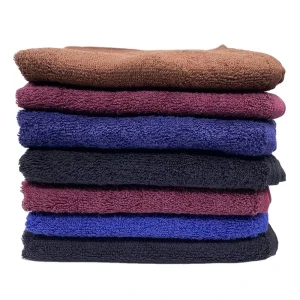 Custom AATCC61 4A Black Barber Hair Drying Towels Salon Beauty Spa Towels with Logo Personalized Hairdressing Cotton Towels