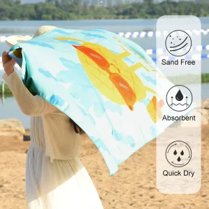 Custom Absorbent Lightweight Sand Free Luxury Summer Outdoor Beach Towel Sublimation Quick Dry Recycled Microfiber