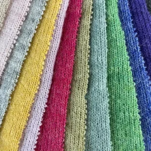 Custom Acrylic Polyester Wool Mohair Knit Sweater Fabric Custom Knitting Fabrics and Garments