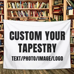 Custom Aesthetic Eco Friendly Digital Print Polyester Knitted Home Decoration Wall Tapestry Plant Pattern Customizable Design