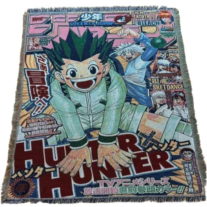 Custom Anime Design Woven Tapestry Cotton Polyester Tassel Jacquard Raschel Solid Blanket Four Seasons