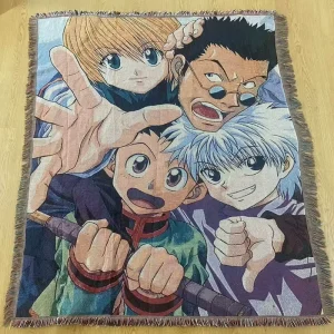 Custom Anime Jacquard Blanket Raschel Woven Cloth Fabric Throw Tapestry Design Bedspread
