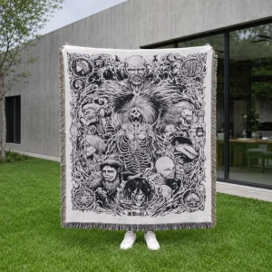 Custom Anime Jacquard Woven Blanket Cotton Polyester Personalized Pattern Home Blanket MOQ 1 Piece Order