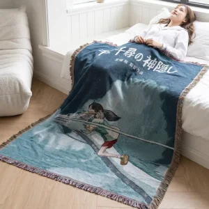 Custom Anime Jacquard Woven Blanket Factory Direct 130x160cm Sofa Blanket Bedspread Wall Decor Outdoor Picnic OEM