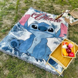 Custom Anime Jacquard Woven Throw Blanket Dacron for Home Sofa and Bedding Decor