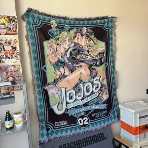 Custom Anime Tapestry Berserk Cartoon Polyester Cotton Woven Jacquard Throw Blanket Sofa Cover Living Room Decor Airplane Four