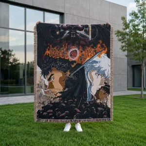 Custom Anime Woven Blanket Personalized Artwork Cotton Polyester Home Decorative Throw Blanket MOQ 1 Piece