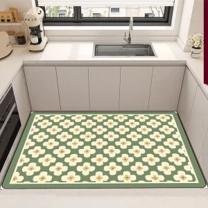 Custom Anti-Fatigue Mat Stain Resistant Non-Slip Cushioned Kitchen Carpet Waterproof Floor Kitchen Mat Crystal Velvet