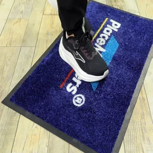Custom Anti Slip Tufted Door Mat with Rubber Backing Washable Nylon Floor Mat with Hotel Logo Outdoor Round Printing Doormat