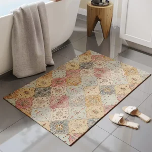 Custom Anti slip Boho Bathroom Floor Mat Bathroom Toilet Mat Quick Dry Hotel Bath Mats