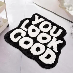 Custom Area Rugs Black and White Luxury Fluffy Carpet Super Absorbent Bath Mat Machine Tufted Rugs
