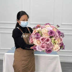 Custom Artificial Flower Ball 70/60/50/40/30cm Artificial White Green Blue Flower Ball Table Centerpiece for Wedding Event Decor