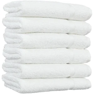 Custom Bath Towel Spa Hotel 100% Cotton Terry Washcloth Quick Dry Woven Solid Color in White