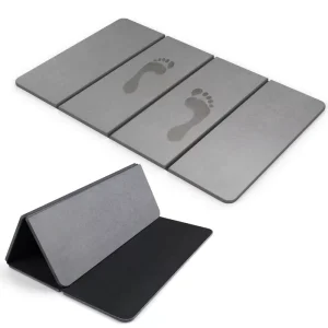 Custom Bathroom Door Mat Novelty Non-slip Foldable Super Water Absorbent Instant Drying Hard Diatomite Stone Bath Foot Mat