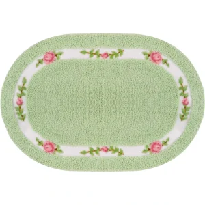Custom Bathroom Mat Bath Mat Oval Non Slip Soft Microfiber Absorbent Bathroom Rug Indoor Outdoor Floor Quick Dry Floral Door Mat
