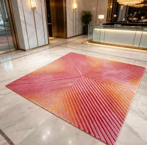 Custom Bespoke Executive Lounge Handmade Area Rug Fine Quality Premium Contemporary Style Floor Decor Piece