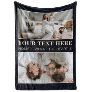 Custom Blanket With Logo Text Personalized Throw With Picture Upload Flannel Mothers Day for Dad Friend Mom Pets Memorial Gift