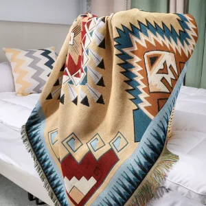 Custom Bohemian Blanket Throws Cobija Boho Knitted Woven Cozy Nordic Knit Throw Woven Blanket