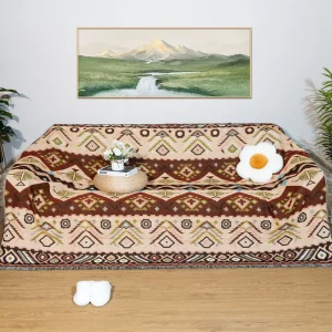 Custom Bohemian Designer Tapestry Woven Jacquard Bed Sheet and Sofa Blanket for Decorative Use